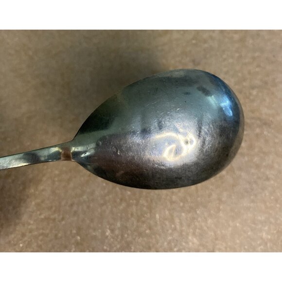 Antique Silver Berry Preserves Etched Floral Spoon Marked Acceptable Condition - Picture 10 of 12
